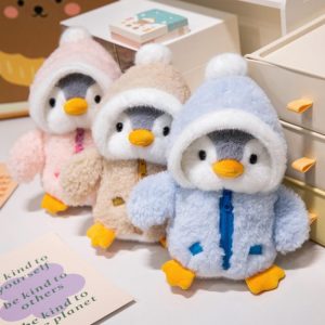 Cross dressing penguin plush toy
