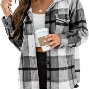 Checkered button long sleeved shirt